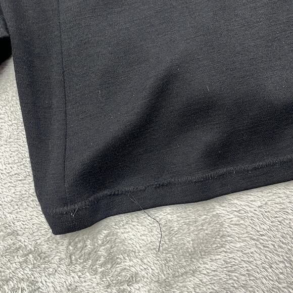 Eileen Fisher XL 100% Wool Black Open Drape Cardigan Sweater - Picture 8 of 16